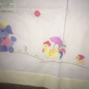 NWT Embroidered Crib Blanket & Pillowcase Set